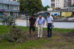 В Курске продолжаются работы по благоустройству сквера на улице Гагарина