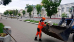 В Курске на Ленина ведутся подготовительные работы к высадке цветов