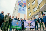 В Курске на проспекте Победы открыли мурал Герою России Леониду Башкардину